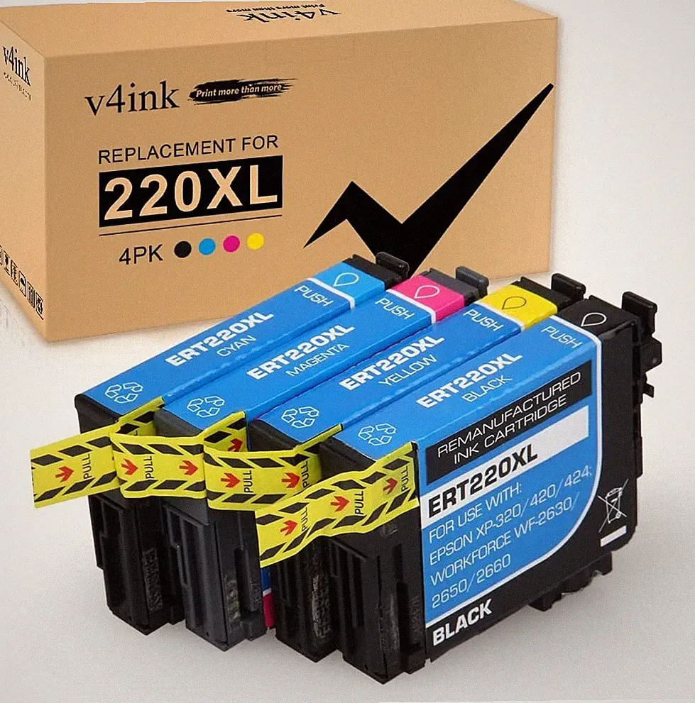 4PK T220XL Color Ink Cartridges fits For Epson WorkForce WF-2660 WF-2750 WF-2760