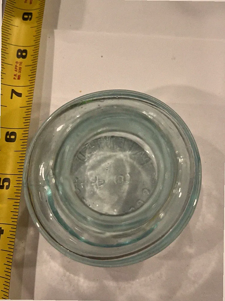 Aqua Round Ink Bottle - Pat July 8 1895