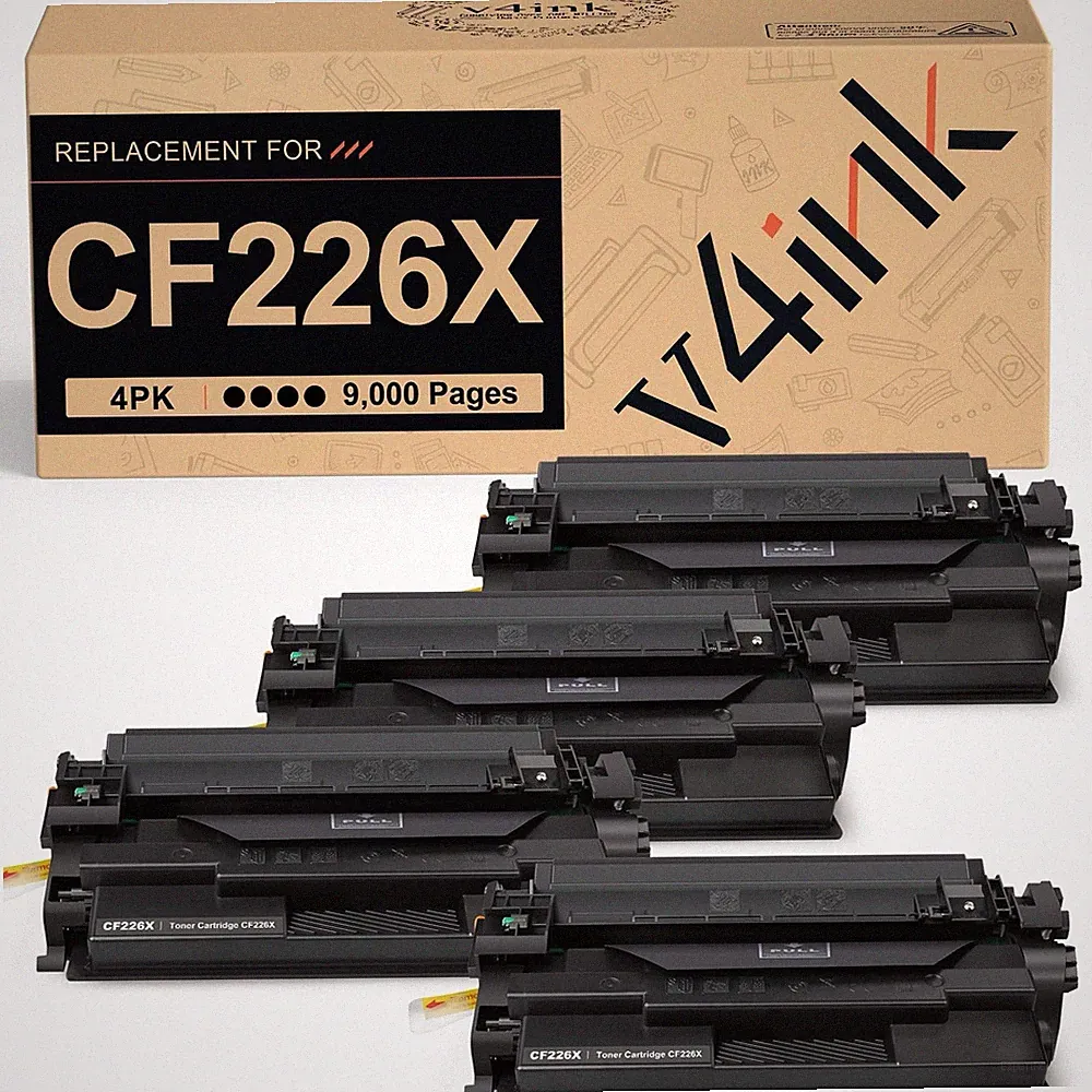 V4ink 4PK 26X CF226X Toner High Yield Black For HP M402 M426 Printer Set
