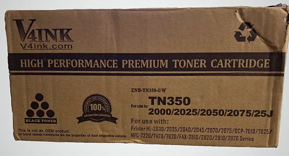 V4INK BRAND HIGH PERFORMANCE TN350 BLACK TONER CARTRIDGE BROTHER COMPATIBLE